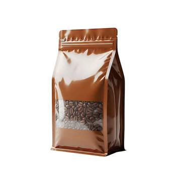 Organic whole bean coffee in kraft paper bag with string closure