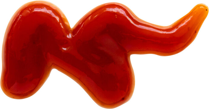 Tomato ketchup splash line isolated on white background