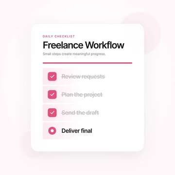 Freelance Workflow Checklist Progress Animation