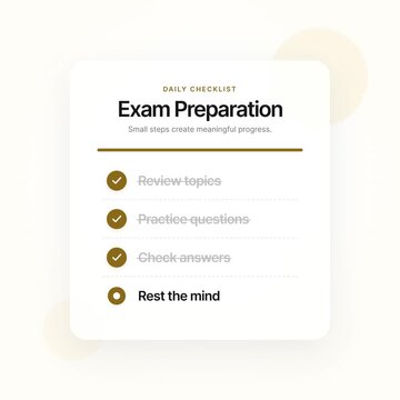 Exam Prep Checklist with Progress Animation