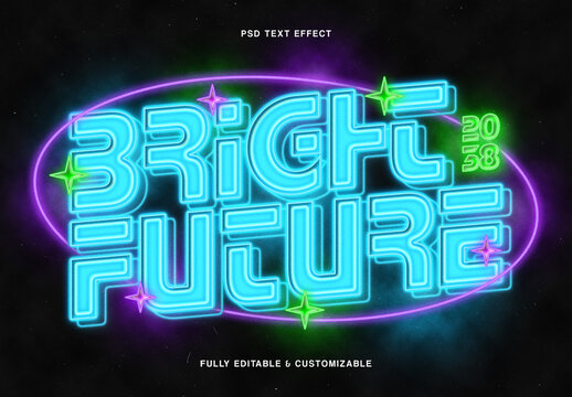 Neon Futuristic Text Effect