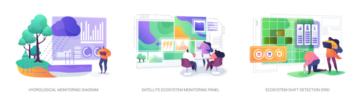 Environmental Remote Sensing Insights abstract concept vector illustrations.