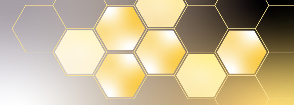 Luxury yellow and black hexagonal pattern