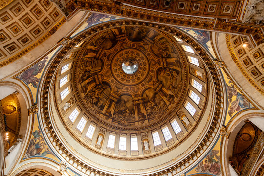Interior dome of St Paul's Cathedral in London