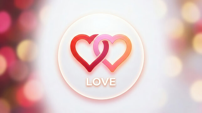 Intertwined Hearts Love Symbol With Bokeh Background Romantic Valentine Concept