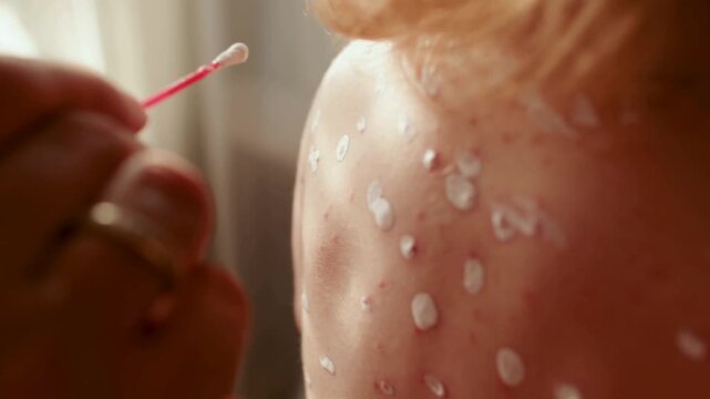 Chickenpox Blisters and Calamine Lotion