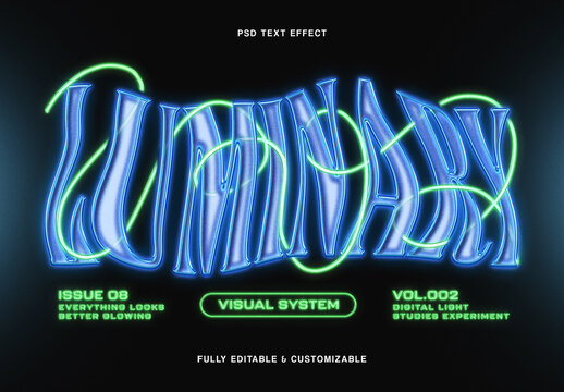 Glow Futuristic Text Effect