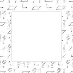Obraz premium Doodle math square frame, mathematics background