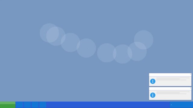 Abstract Operating System Notification Bubbles and Info Alerts on Blue Interface