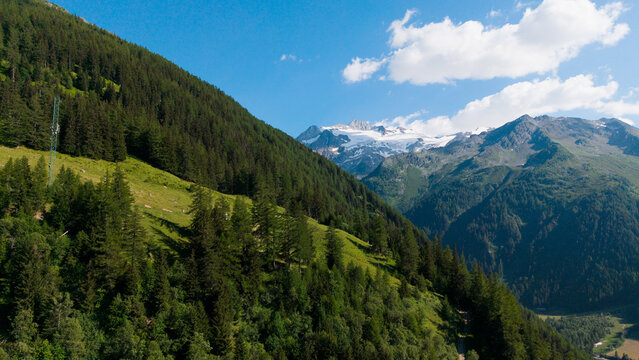 alpine landscape panorama in the evening, mountain
