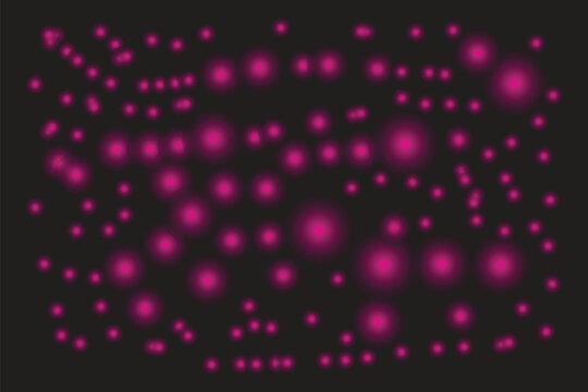 Abstract background featuring glowing pink circular bokeh lights scattered across a dark charcoal grey textured surface