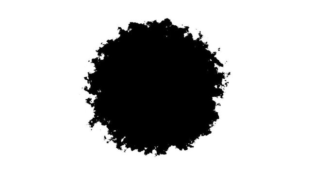 White Ink Splash Circle Animation on white Background, Abstract Paint Burst, Liquid Smoke and Dynamic Transition Effect animation