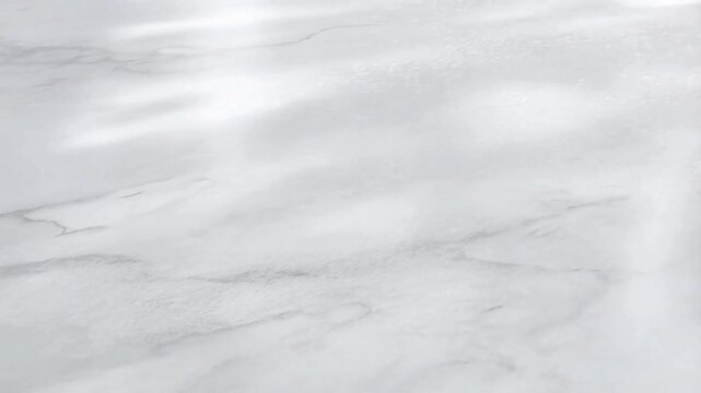 White Marble Surface with Subtle Moving Sunlight Reflections and Natural Veins