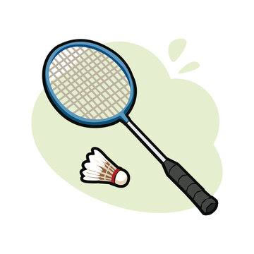 badminton racket and shuttlecock
