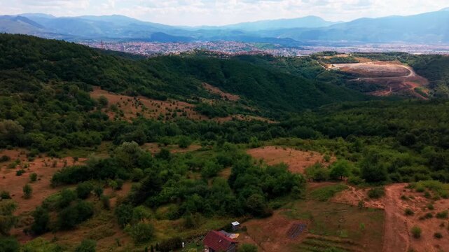 Aerial View From Zuc Hill Towards Sarajevo Valley Landscape