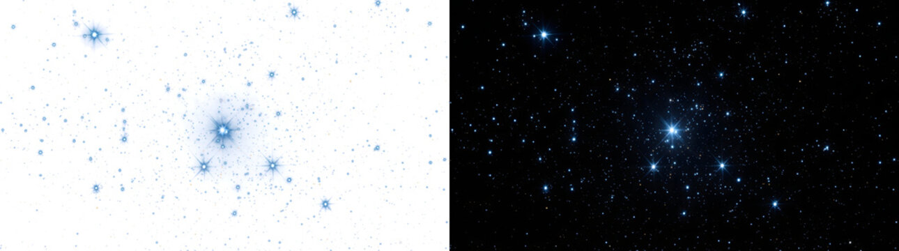 Starry night sky texture with twinkling stars and deep space, PNG, Transparent and Black Background Versions for cosmic designs