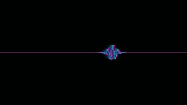Digital Sound Wave Equilizer: Purple Line with Aqua Magenta Pulse