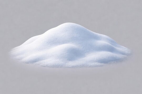 Smooth snow pile on gray background