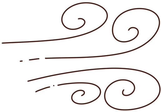 Blowing wind swirl lines air breeze movement