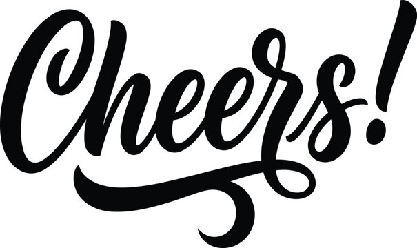 Cheers! Hand Lettering Typography Vector Design