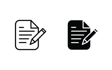 Document writing pencil edit note symbol vector icon set with document © Urmi Bagum Urme