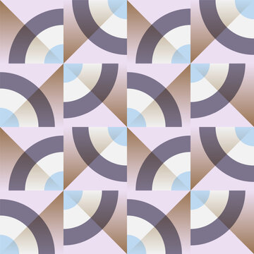Modern seamless geometric pattern, interlocking shapes. Clean abstract design, perfect for wallpaper, textiles, backgrounds. Vector illustration with optical illusion dimension effect