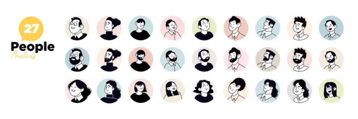 Fototapete Sportgeschäft People avatar icons. Set of vector illustration characters for social network user profile, website and app design and development.  © PureSolution