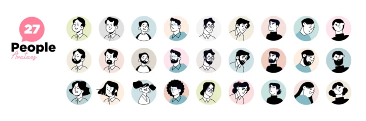 Fotobehang Karaktertjes People avatars. Set of modern design vector illustrations for social media, user profile, website and app design and development.  © PureSolution