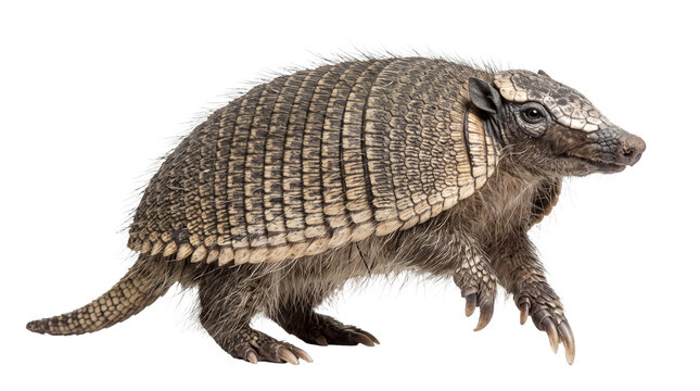 Screaming hairy armadillo isolated on transparent background