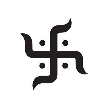 Traditional Hindu Swastik Symbol Spiritual Indian Vector Icon