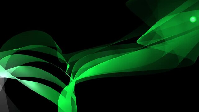 abstract particle wave animation, futuristic digital mesh ribbon on black background