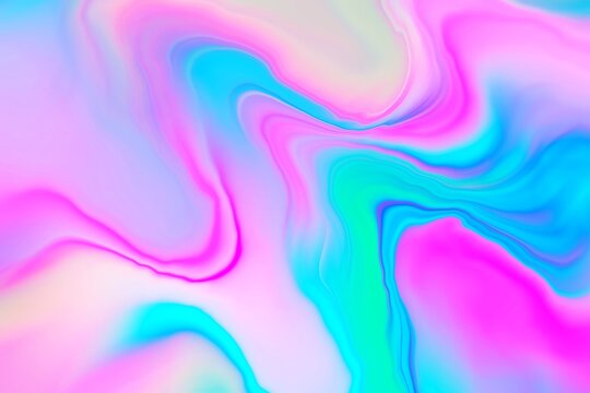 Abstract neon liquid swirl background in pink and cyan