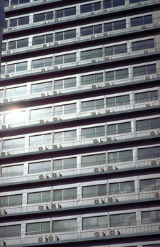 Sun Flare Across Window Rows