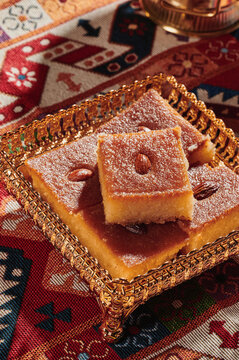 Arabic basbousa cake