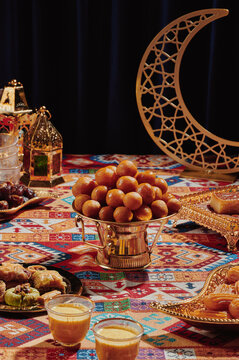 Ramadan table setting with sweets