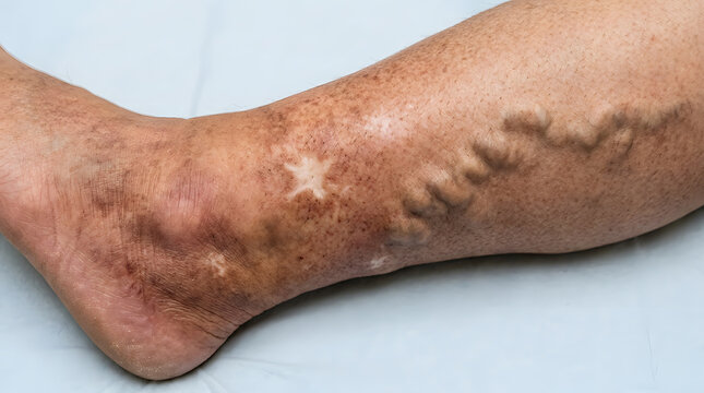 Lipodermatosclerosis clinical close-up of skin condition