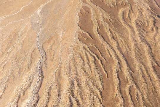 Aerial texture of eroded terrain in Atacama Desert