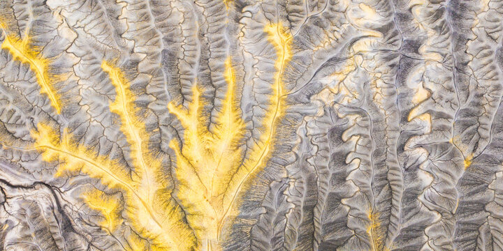 Aerial desert patterns on North Caineville Mesa, Utah
