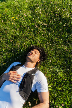 Runner Lying Down Outdoors