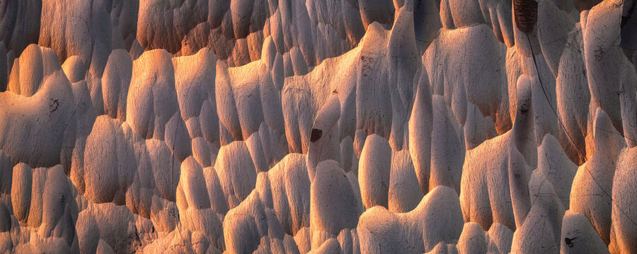 Sunlit pumice formations in Campo de Piedra Pomez