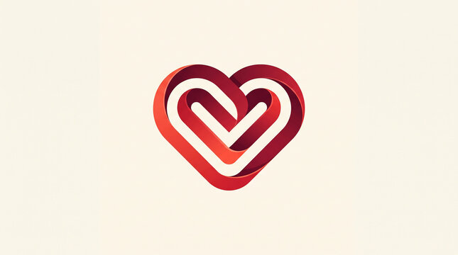 Modern abstract heart logo design with layered gradient lines symbolizing love unity connection and emotional warmth in minimalist contemporary style Generative Ai.