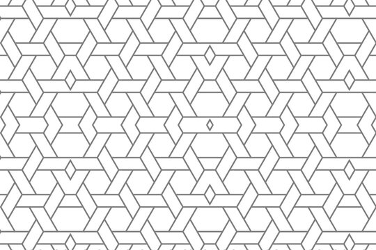 Seamless white geometric honeycomb pattern texture for modern minimalist design backgrounds
