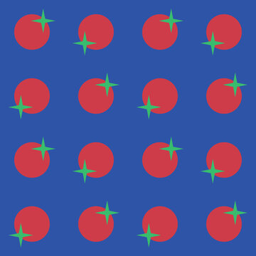 Seamless pattern with geometric tomatoes.