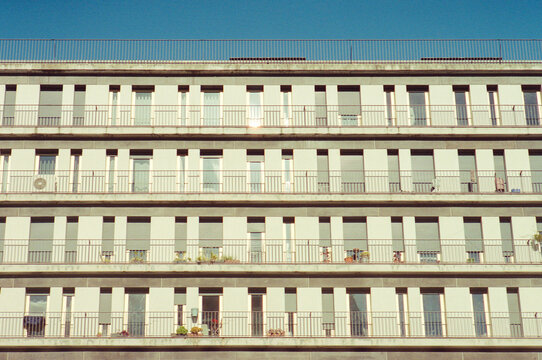 Repeated Balconies in Sunlight