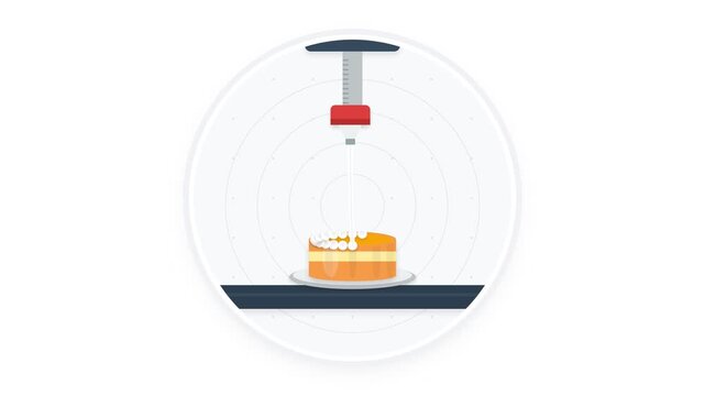 3D Printer Creating a Cake Animation