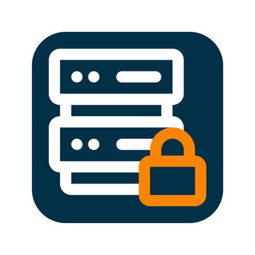 Server Lock Data Center Security Icon