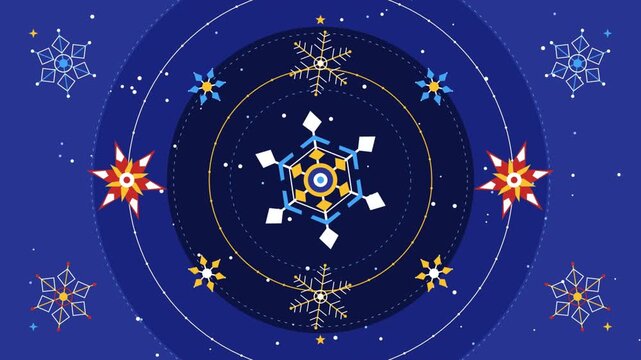 Cosmic Snowflake Motion Graphic Animation
