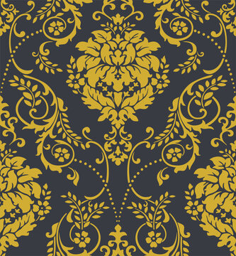 luxury damask pattern gold