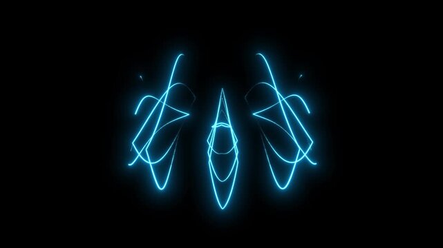 Blue light burst ray from center, warm rays, floating bokeh, glitter light, abstract neon motion background, neon line light explosion on black screen, seamless looping 4k and UHD overlay