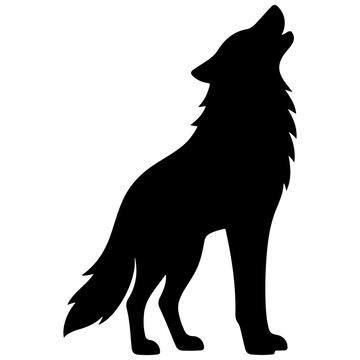 black silhouette of wolf vector